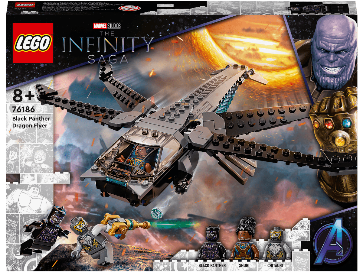 LEGO 76186 Mustan Pantterin lohikäärmelentokone - ALETUU.FI