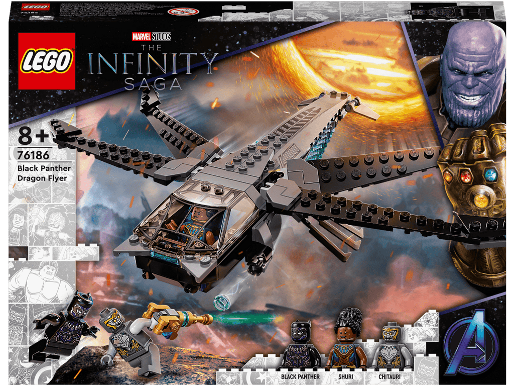 LEGO 76186 Mustan Pantterin lohikäärmelentokone - ALETUU.FI