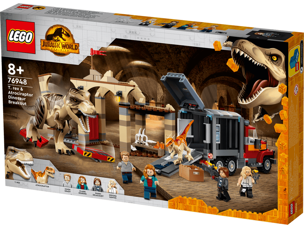 LEGO 76948 T. rexin ja Atrociraptor-dinosauruksen pako - ALETUU.FI